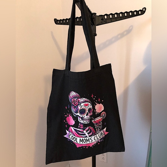 ✅Handmade Cool Moms Club Black Tote Bag - Picture 3 of 3